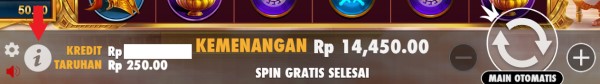 Tombol 'i' untuk Melihat Informasi Game Slot Wisdom of Athena
