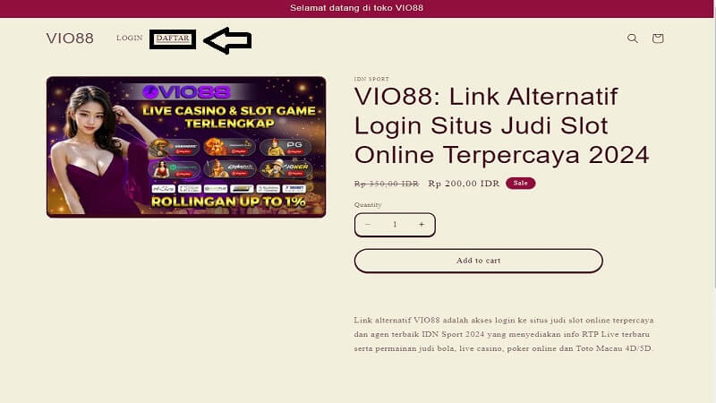 halaman redirect situs vio88