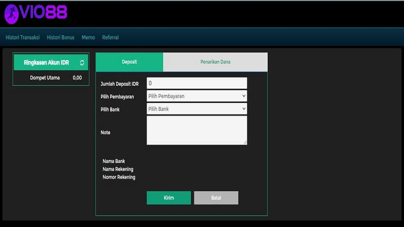 menu kasir deposit Vio88