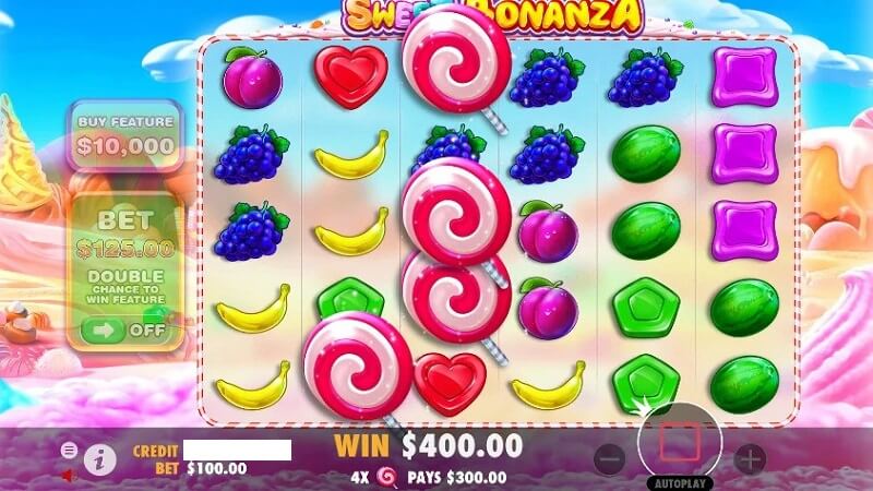 tampilan saat permainan Sweet Bonanza berlangsung