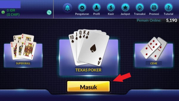 Tampilan Awal Aplikasi Idn Poker Apk 