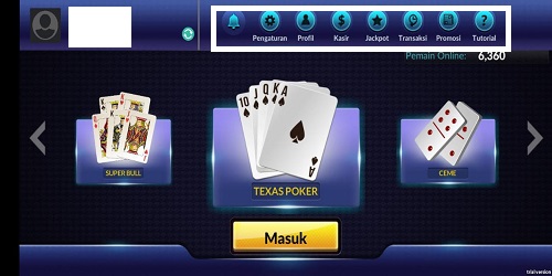 kumpulan menu menu di aplikasi idn poker