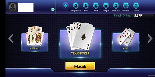tampilan dalam dari aplikasi idn poker
